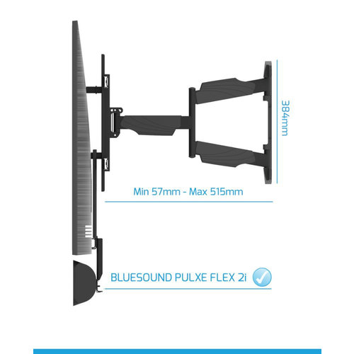 Cavus WME105+CFPULSE - Draaibare TV beugel met BlueSound Pulse 2i frame