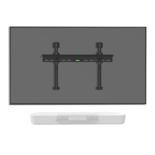 Cavus WMF003+CMSARCW Platte TV muurbeugel met Sonos ARC muurbeugel wit