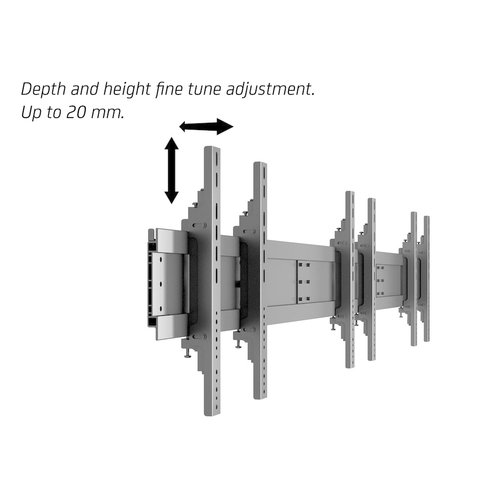 Multibrackets Public Video Wall Stand 2 (55-75 inch) of 3 schermen (40-55)'' Zwart