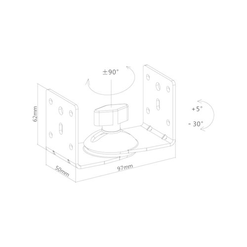 Multibrackets Speaker wandbeugel Wit 2-pack