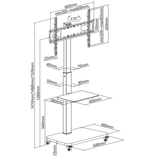 MyWall TV Standaard HP 108 L (37-75", 40kg)