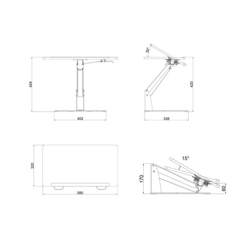 Multibrackets Verstelbaar werkstation voor notebook Wit