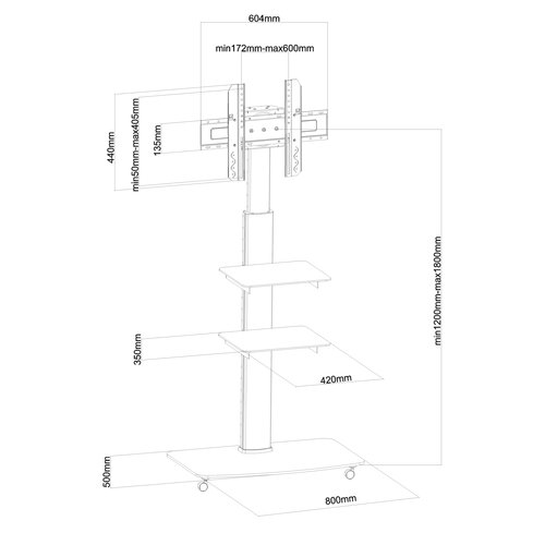 MyWall TV standaard HP100 (120-180cm)