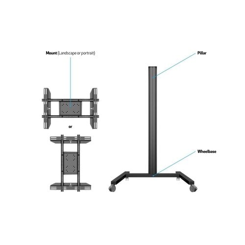 Multibrackets TV Standaard Pro 180 cm Black Multibrackets TV Standaard Pro 180 cm Black