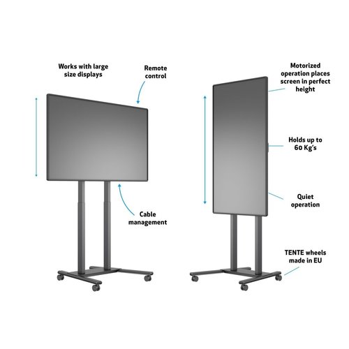 Multibrackets MultiBrackets elektrisch verrijdbare TV Vloerstandaard