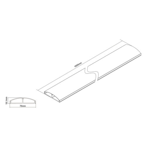 Multibrackets Super Slim Aluminium Kabelgoot - Wit- 75 x 1600 mm