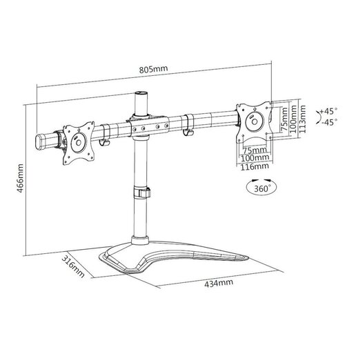 Multibrackets M Deskstand Basic Dual (15-27 inch)