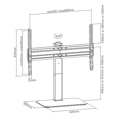 Cavus TV tafelstandaard basic medium 32 - 60''