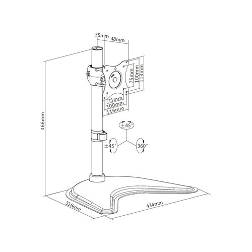 Multibrackets Monitorstandaard Basic Single