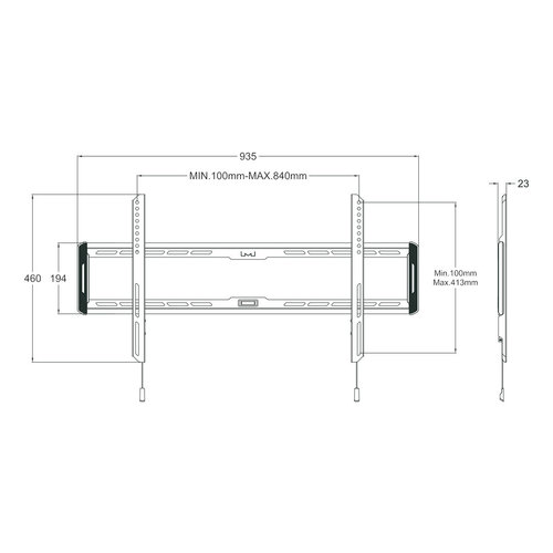 Multibrackets M Universal Wallmount Fixed Medium Black