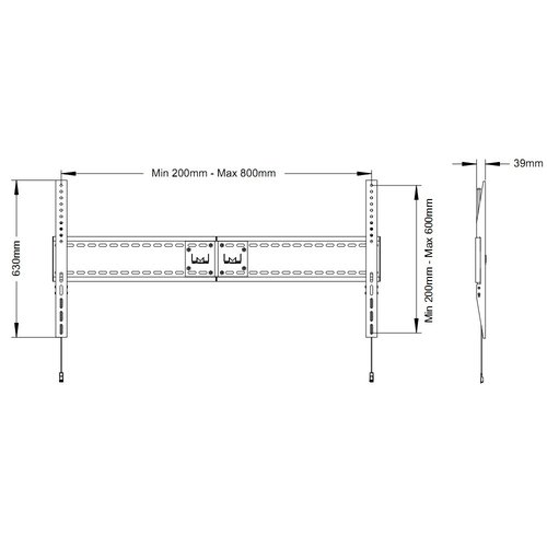 Multibrackets Muursteun Universal Fixed HD MAX 800x600