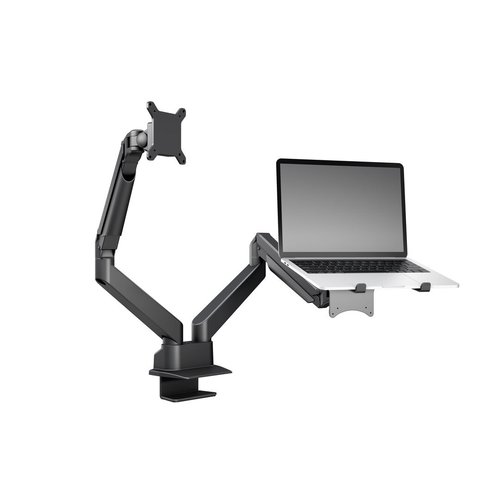 Multibrackets Monitorarm + Laptop arm Zwart