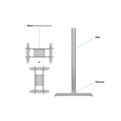 Multibrackets TV Standaard M Display 180 Single Silver