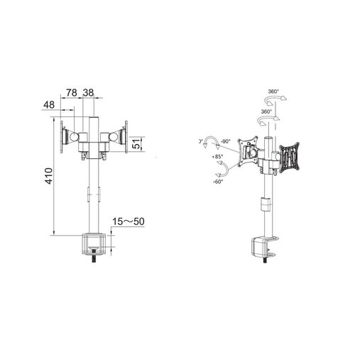 Multibrackets Monitorarm M VESA Deskmount Officeline Dual B2B Zwart