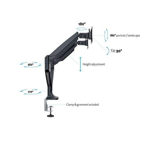 Multibrackets M Deskmount Gas Spring Dual Black