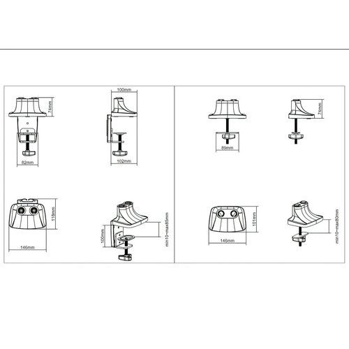 Multibrackets M Deskmount Gas Spring Dual Black