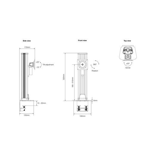 Multibrackets Monitorarm Single Verticaal Heavy Duty