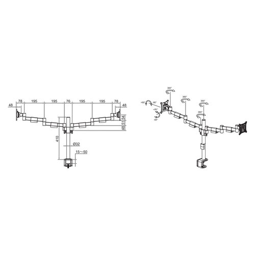 Multibrackets Monitorarm VESA Deskmount Officeline Dual White