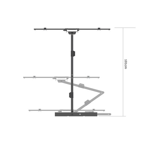 Multibrackets M Universal Long Reach Arm HD 1010mm Single Black