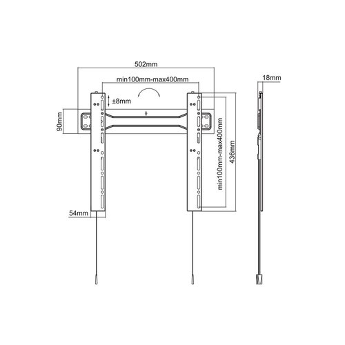 Multibrackets M VESA Wallmount Super Slim Fixed 400 MAX