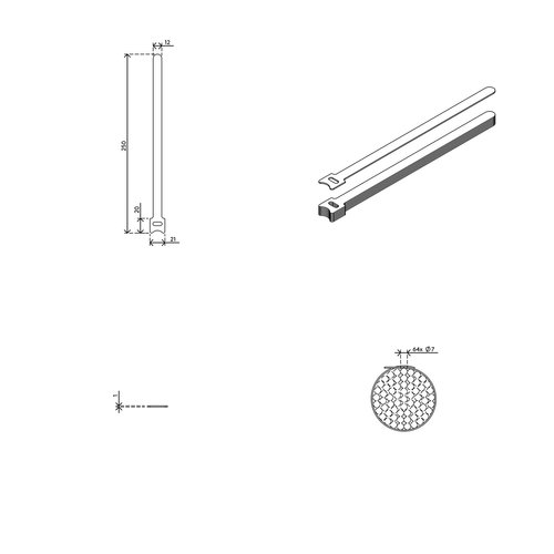 Dataflex Dataflex klittenband Kabellus (set 10 stuks)-Grijs