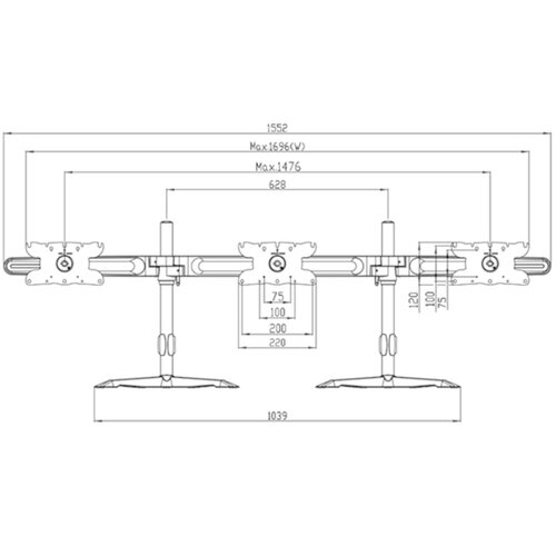 Multibrackets Monitorarm Triple Monitor Stand (24 - 32 inch)