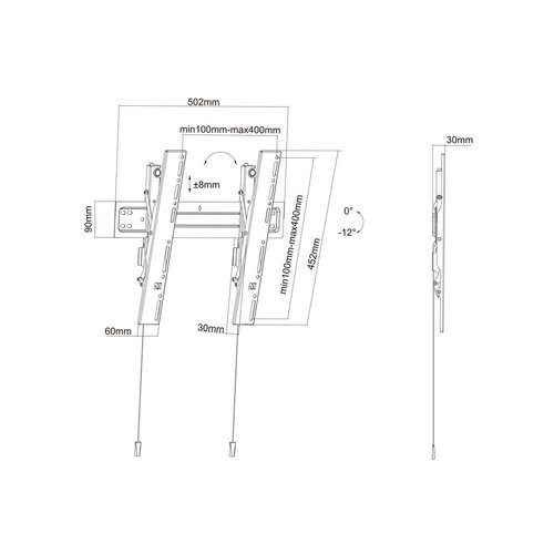 Multibrackets M VESA Wallmount Super Slim Tilt 400 MAX