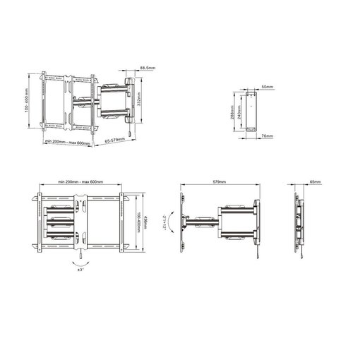 Multibrackets TV muurbeugel Outdoor Flexarm Single