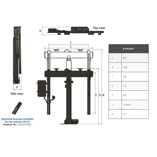 Sabaj Elektrische TV lift K2 RotoLift