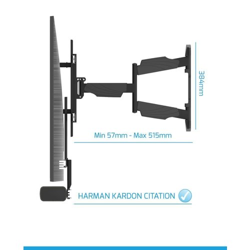 Cavus Draaibare muurbeugel met Harman Kardon Citation BAR frame