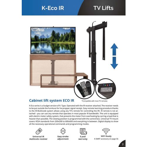 Sabaj TV Lift K2 ECO IR - 40 t/m 62 inch