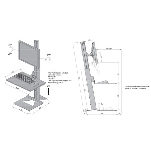 Multibrackets M Easy Stand Desktop Silver (15-30 inch)