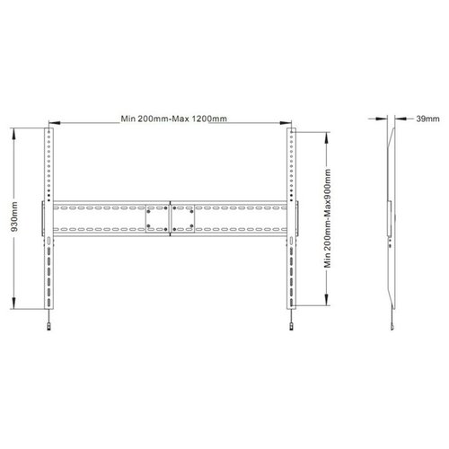 Multibrackets TV beugel Universal Fixed HD Max 1200x900