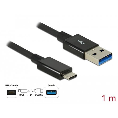 DeLock Kabel SuperSpeed USB 10 Gbps (USB 3.1 Gen 2) USB Type-C™ Male - USB Typ-A Male 1 m Premium