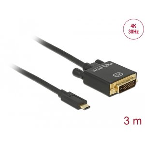 DeLock USB C - DVI-D (24+1) kabel - 3.0 meter