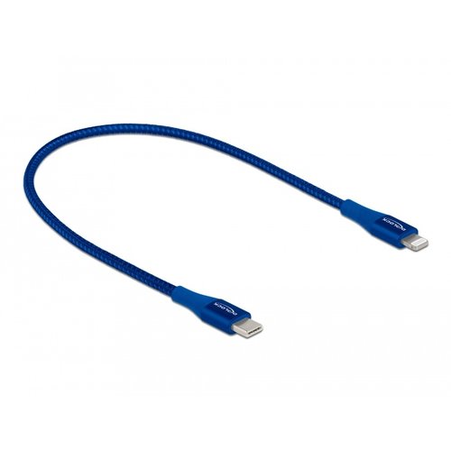 DeLock Data -en Oplaadkabel USB Type-C™ - Lightning™ voor iPhone™, iPad™ en iPod™ 0.5 meter - Blauw