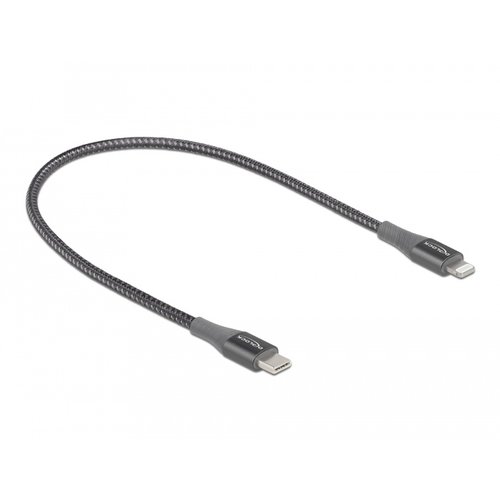 DeLock Data -en Oplaadkabel USB Type-C™ - Lightning™  voor iPhone™, iPad™ en iPod™ 0.5 meter - Grijs