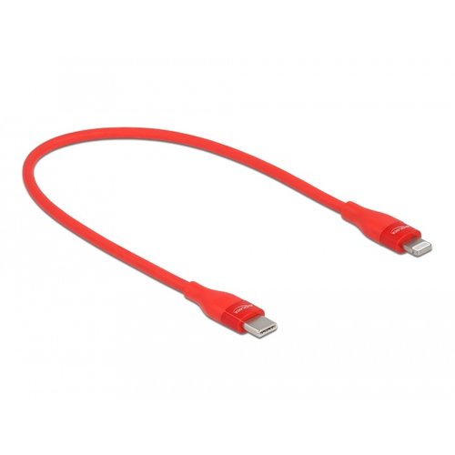 DeLock Data -en Oplaadkabel USB Type-C™ - Lightning™ voor iPhone™, iPad™ en iPod™ 0.5 meter - Rood