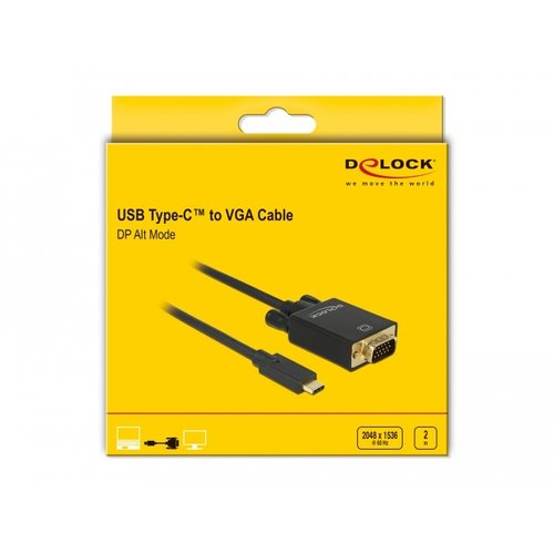 DeLock USB Type-C™ Male - VGA Male (DP Alt Mode) 3.0 meter