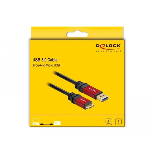 DeLock Premium USB A male - USB Micro B male (USB 3.0) - 3.0 meter