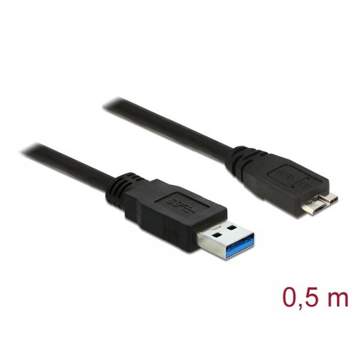 DeLock USB A male - Micro USB B male kabel (USB 3.0) - 0.5 meter