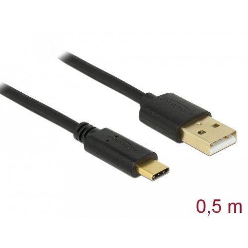 DeLock USB A - USB C kabel - 0.5 meter