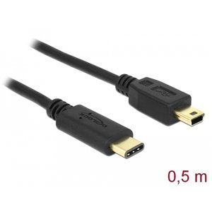 DeLock USB C - Mini USB B kabel - 0.5 meter