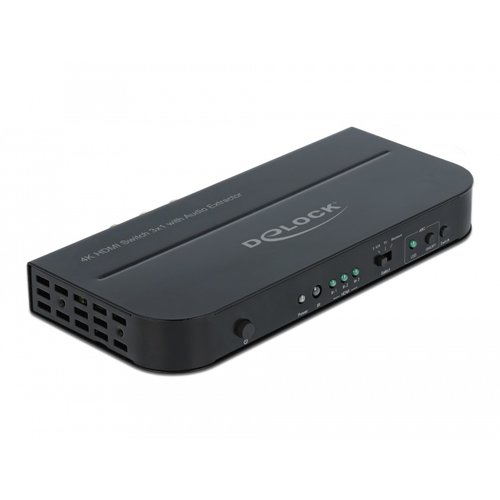 DeLock 3-Poorts HDMI Switch met Audio Extractor