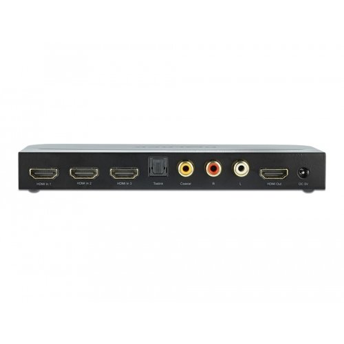 DeLock 3-Poorts HDMI Switch met Audio Extractor