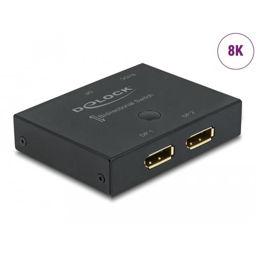 DeLock Bi-Directionele 2 Poorts - DisplayPort Splitter of DisplayPort Switch  (8K)