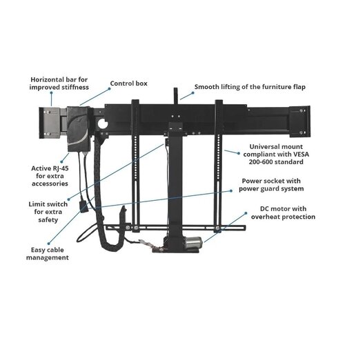 Sabaj TV Lift K5 Premium RF - 49 t/m 70 inch Sabaj TV Lift K5 Premium RF - 49 t/m 70 inch