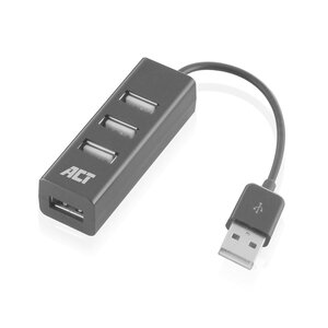 ACT 4 Poorts Mini USB A Hub (USB 2.0)