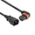 ACT Stroomkabel C13 (haaks Links) met Lock naar C14 - 2.0 meter - Zwart