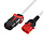ACT Stroomkabel C13 naar C14 Dual Lock - 0.5 meter - Wit